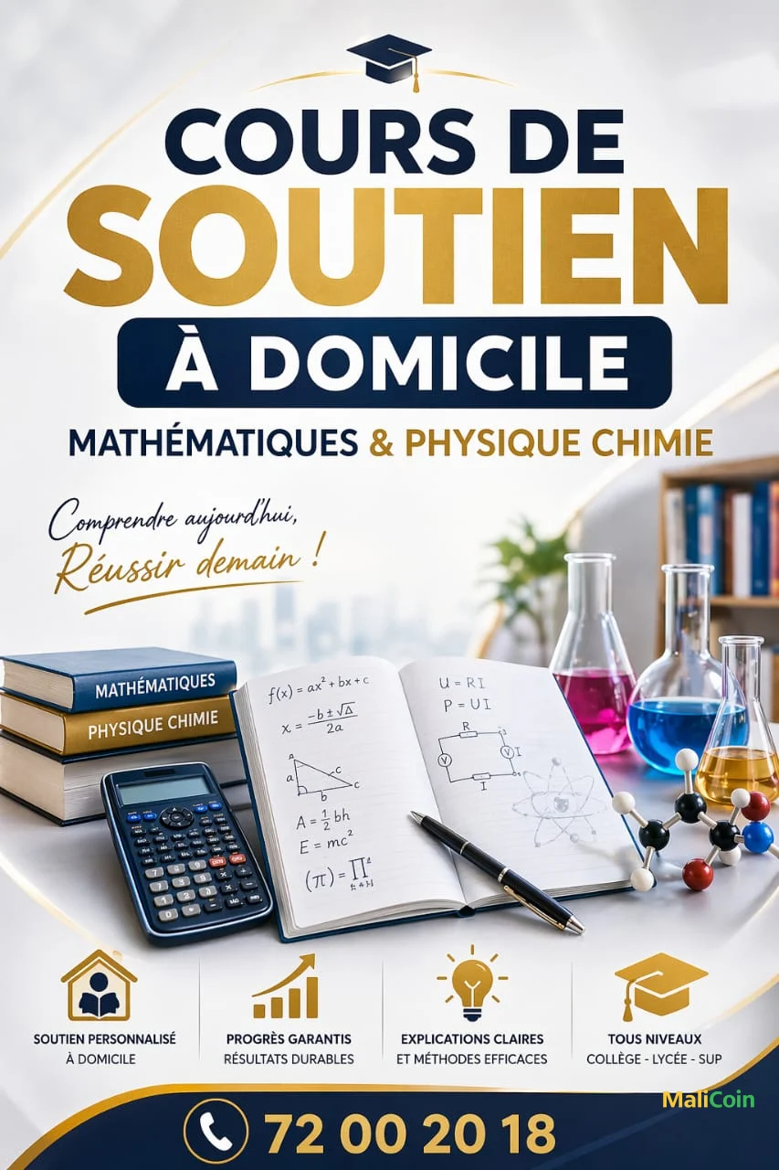 Cours de soutien à domicile en Mathématiques-Physique-Chimie